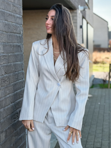 Blazer ligné Luméa - Beige Blazer ligné Luméa - Beige