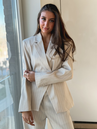 Blazer ligné Luméa - Beige Blazer ligné Luméa - Beige