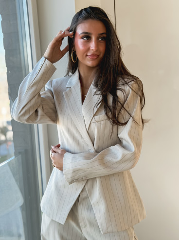 Blazer ligné Luméa - Beige Blazer ligné Luméa - Beige