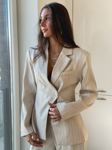 Blazer ligné Luméa - Beige Blazer ligné Luméa - Beige