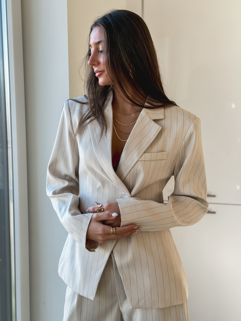 Blazer ligné Luméa - Beige Blazer ligné Luméa - Beige