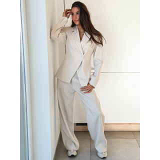 Blazer ligné Luméa - Beige