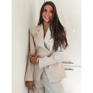 Blazer ligné Luméa - Beige