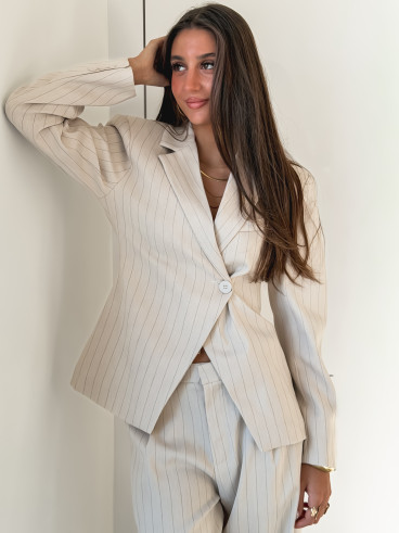 Blazer ligné Luméa - Beige Blazer ligné Luméa - Beige