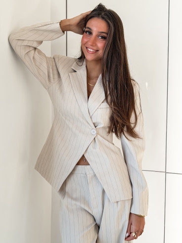 Blazer ligné Luméa - Beige Blazer ligné Luméa - Beige