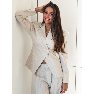 Blazer ligné Luméa - Beige