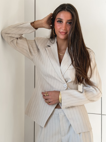 Blazer ligné Luméa - Beige Blazer ligné Luméa - Beige