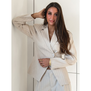 Blazer ligné Luméa - Beige