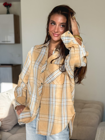 Chemise à carreaux Zypha - Jaune