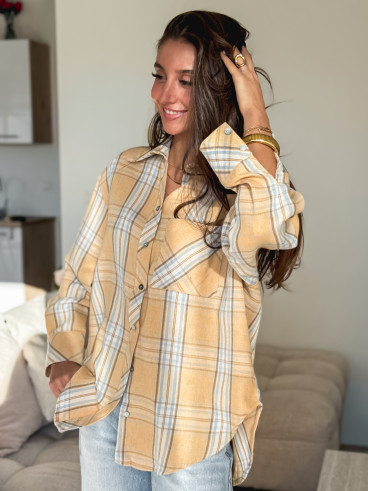 Chemise à carreaux Zypha - Jaune