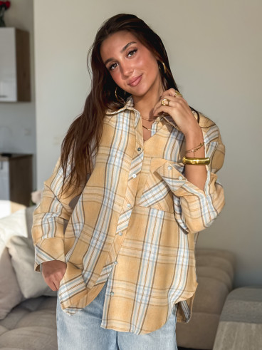 Chemise à carreaux Zypha - Jaune