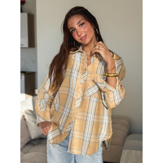 Chemise à carreaux Zypha - Jaune