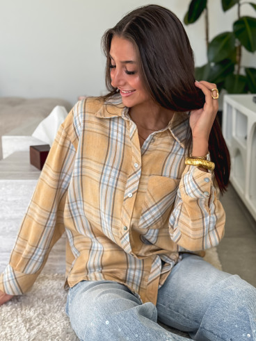 Chemise à carreaux Zypha - Jaune