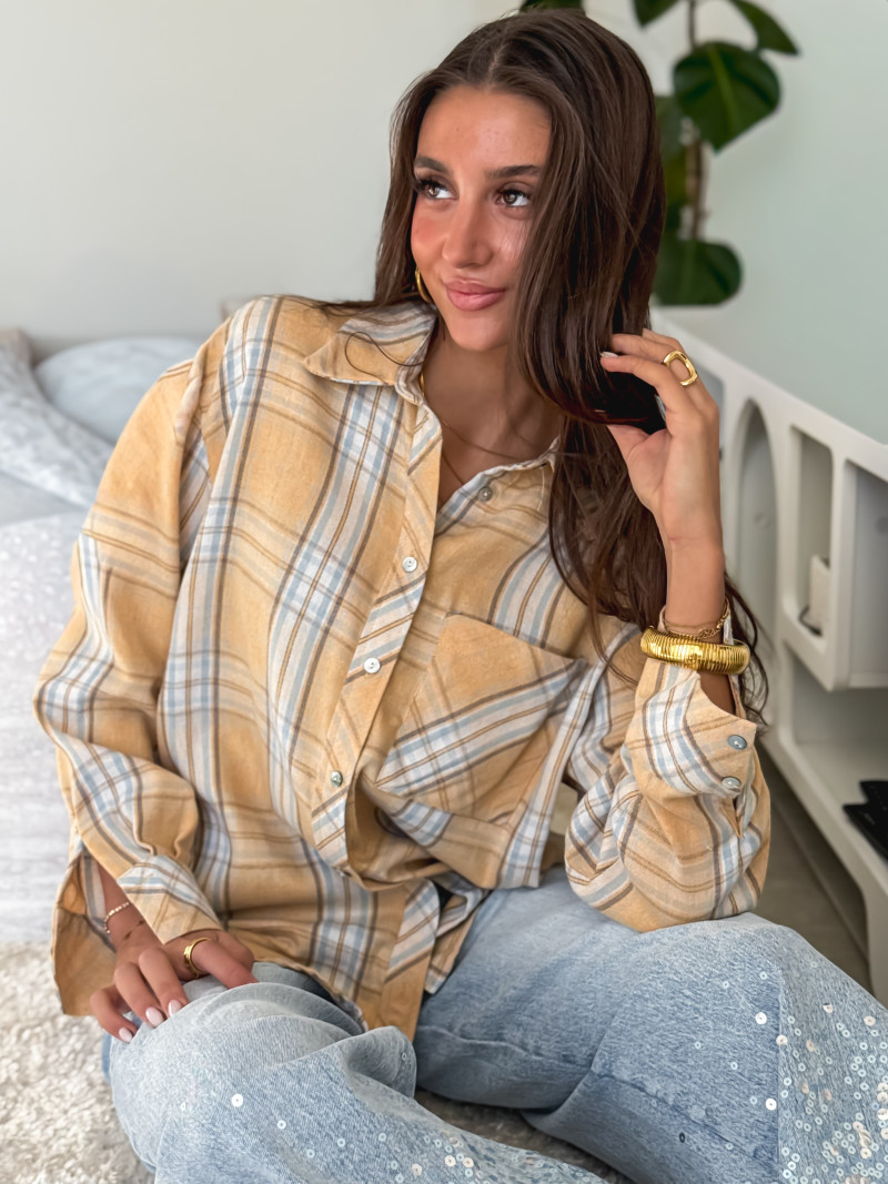 Chemise à carreaux Zypha - Jaune