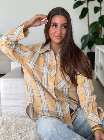 Chemise à carreaux Zypha - Jaune