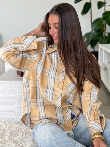 Chemise à carreaux Zypha - Jaune