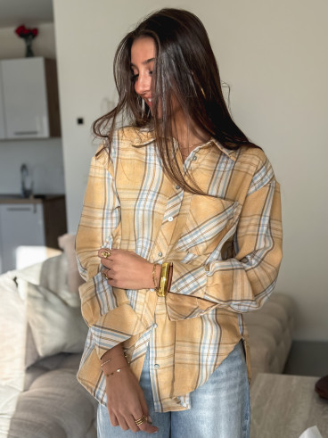 Chemise à carreaux Zypha - Jaune