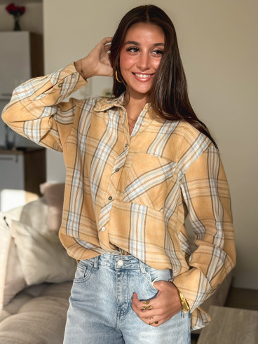 Chemise à carreaux Zypha - Jaune