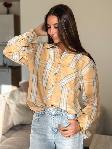 Chemise à carreaux Zypha - Jaune