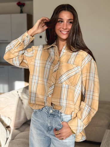 Chemise à carreaux Zypha - Jaune