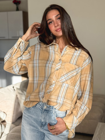 Chemise à carreaux Zypha - Jaune