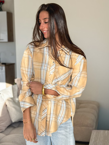 Chemise à carreaux Zypha - Jaune