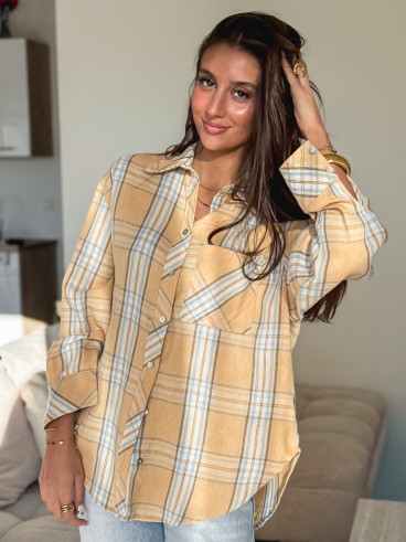 Chemise à carreaux Zypha - Jaune