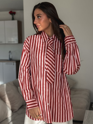 Chemise lignée Laurenza - Rose/Rouge