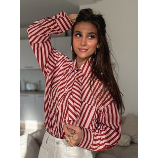 Chemise lignée Laurenza - Rose/Rouge