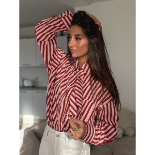 Chemise lignée Laurenza - Rose/Rouge