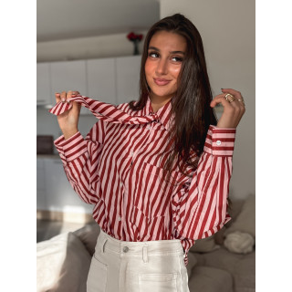 Chemise lignée Laurenza - Rose/Rouge