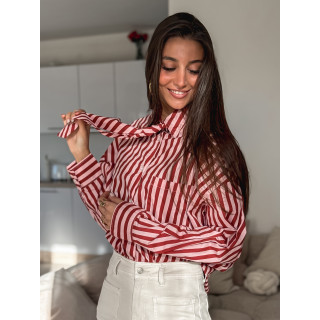 Chemise lignée Laurenza - Rose/Rouge