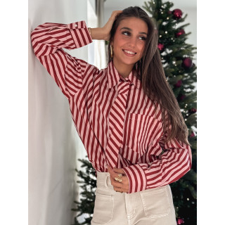 Chemise lignée Laurenza - Rose/Rouge