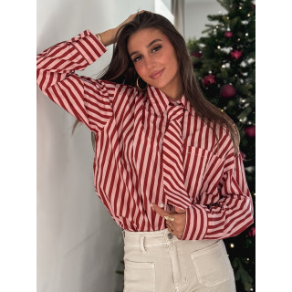 Chemise lignée Laurenza - Rose/Rouge
