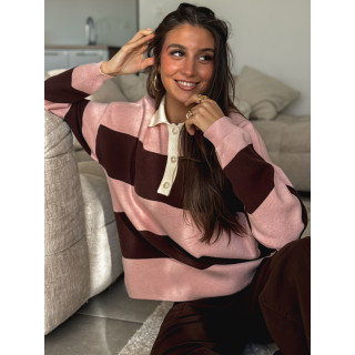 Pull ligné Aidonia - Rose