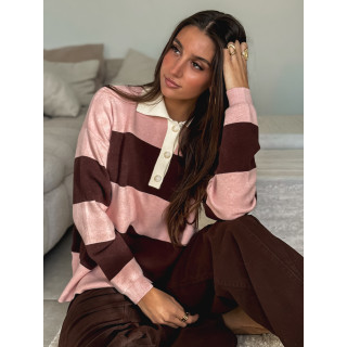 Pull ligné Aidonia - Rose