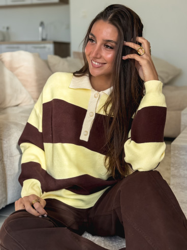 Pull ligné Aidonia - Jaune