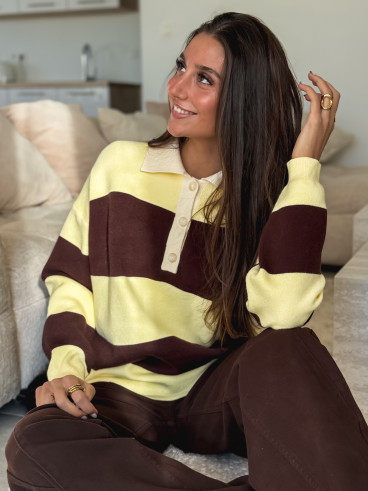 Pull ligné Aidonia - Jaune