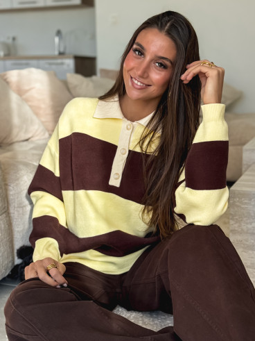 Pull ligné Aidonia - Jaune