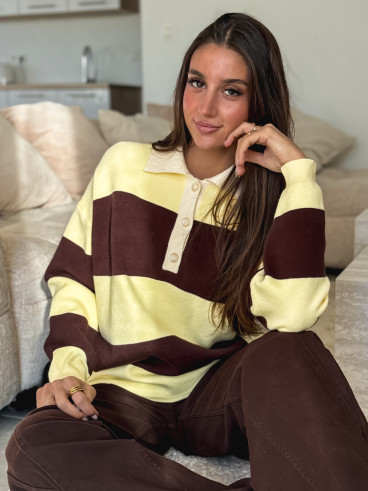 Pull ligné Aidonia - Jaune