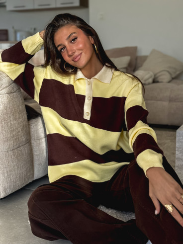 Pull ligné Aidonia - Jaune