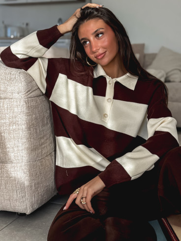 Pull ligné Aidonia - Ecru