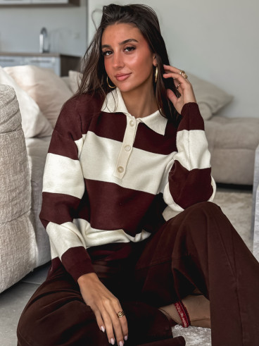 Pull ligné Aidonia - Ecru