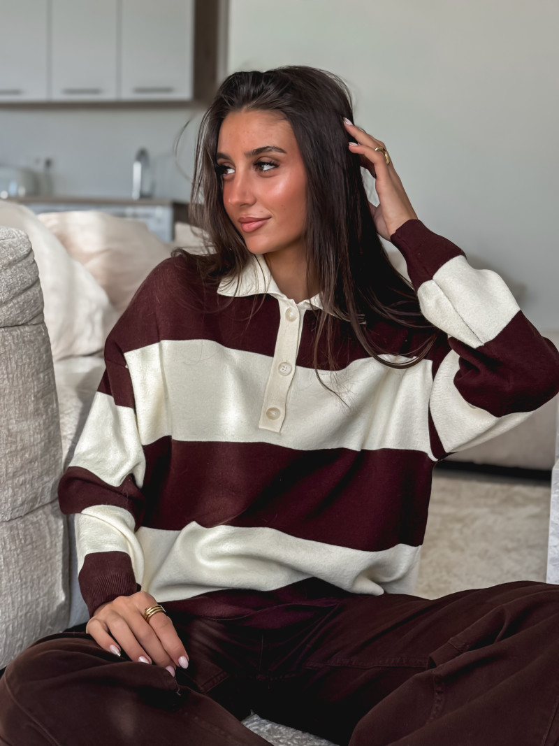 Pull ligné Aidonia - Ecru