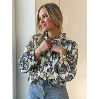 Chemisier à motifs Zyline - Bleu marine