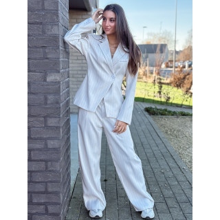 Pantalon ligné Luméa - Beige