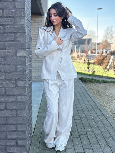 Pantalon ligné Luméa - Beige Pantalon ligné Luméa - Beige