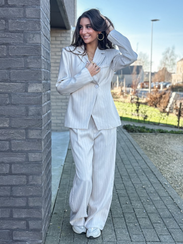 Pantalon ligné Luméa - Beige Pantalon ligné Luméa - Beige