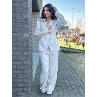 Pantalon ligné Luméa - Beige