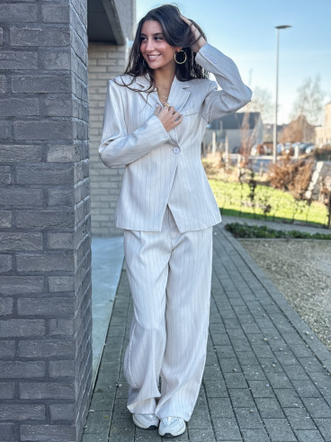 Pantalon ligné Luméa - Beige Pantalon ligné Luméa - Beige